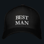 Best Man black white elegant chic wedding Embroidered Hat<br><div class="desc">Chic Best Man black and white elegant wedding Embroidered Baseball Cap.
Available in many colours and style options</div>