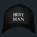 Best Man black white elegant chic wedding Embroidered Hat<br><div class="desc">Chic Best Man black and white elegant wedding Embroidered Baseball Cap.
Available in many colours and style options</div>