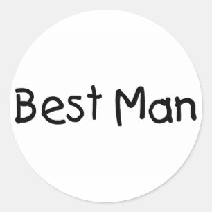 Best Man (Blk) Classic Round Sticker