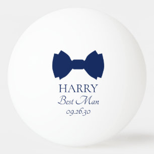 Best Man Blue Bow Tie Ping Pong Ball
