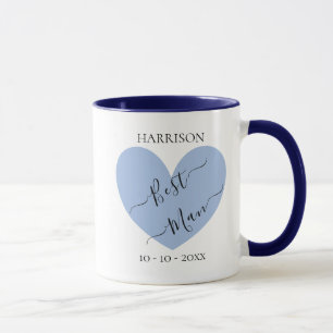 Best Man Blue Heart Personalised Mug