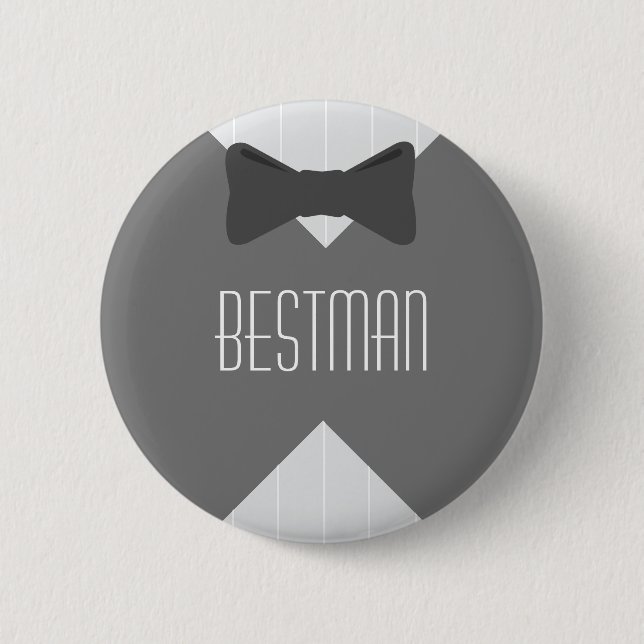 Best Man Bowtie 6 Cm Round Badge (Front)
