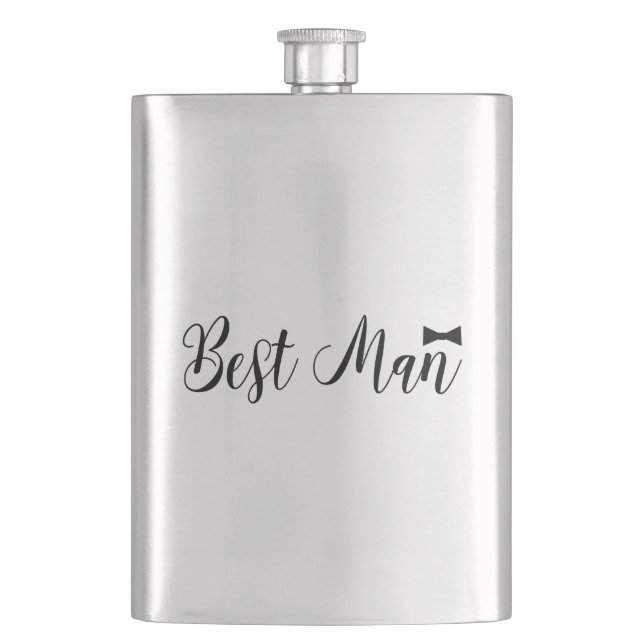 Best Man Bowtie Wedding,Bachelor Party Gift Hip Flask (Front)