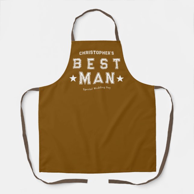 Best Man Brown Apron (Front)