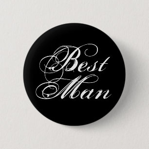 Best Man Button in Black