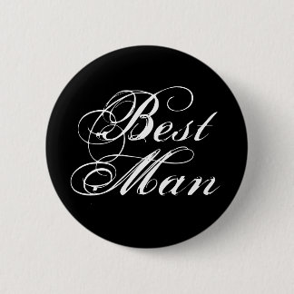 Best Man Button in Black