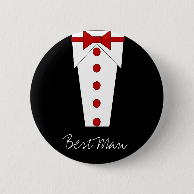 Best Man Button (Red) (Front)