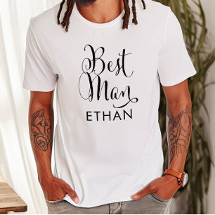 Best Man Calligraphy Wedding Name T-Shirt