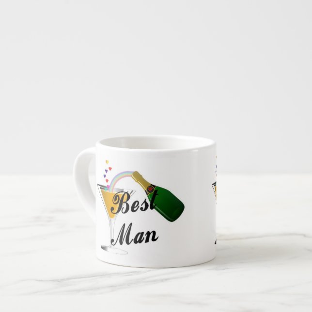 Best Man Champagne Toast Espresso Cup (Front Left)