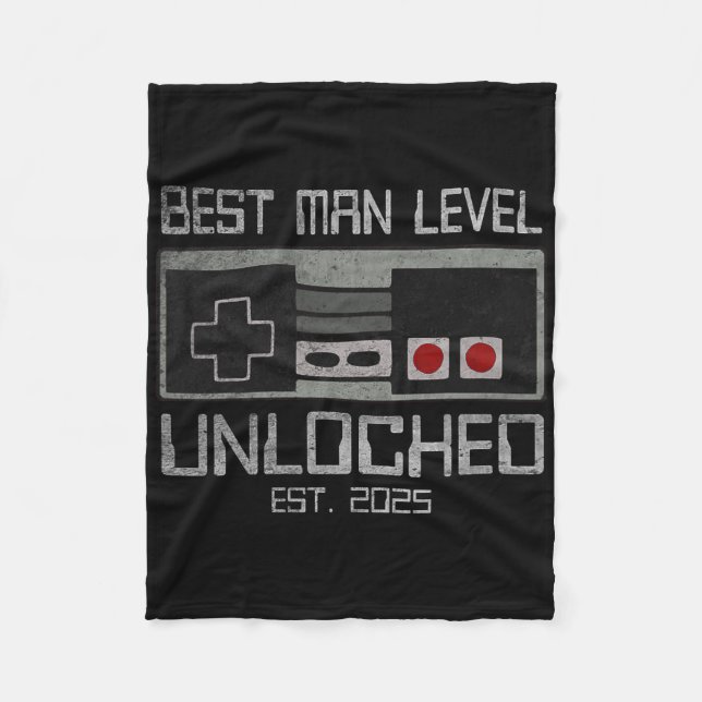Best Man Chelor Party 2025 Gamer Husnd Wedding For Fleece Blanket (Front)