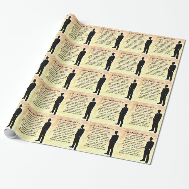 Best Man - Cream Silk Wrapping Paper (Unrolled)