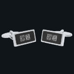 Best Man Cufflinks<br><div class="desc">Best Man cufflinks shown in silver plated and black onyx colour with white text. Customise this item and choose from more colours and styles or buy as is.</div>