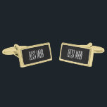 Best Man Cufflinks<br><div class="desc">Best Man cufflinks shown in gold plated and black onyx colour with white text. Customise this item and choose from more colours and styles or buy as is.</div>