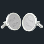 Best Man Cufflinks<br><div class="desc">Sterling Silver plated cufflinks shown in silver grey with Best Man text. Customise this item or buy as is.</div>
