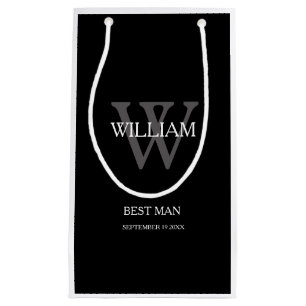 Best Man Custom Modern Chic Classy Small Gift Bag