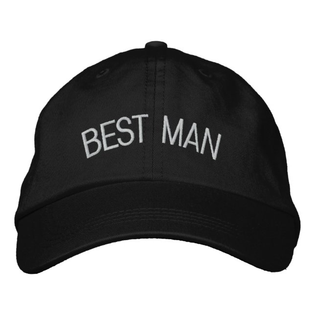 BEST MAN Custom Name BLACK A07C7L Embroidered Hat (Front)