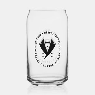 Best Man Elegant Tuxedo Wedding Can Glass
