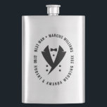 Best Man Elegant Tuxedo Wedding Hip Flask<br><div class="desc">Customise this elegant design for the Best Man with a sleek black tuxedo and personalised text for the best man's name and the wedding couple's names with the date.</div>