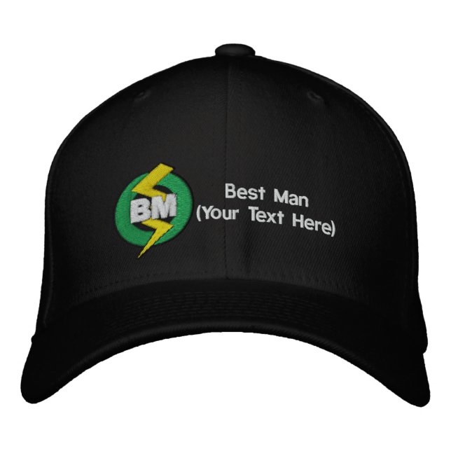 Best Man Embroidered Hat, Customisable Embroidered Hat (Front)