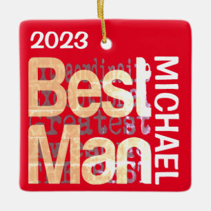 Best Man Extraordinaire CUSTOM Ceramic Ornament