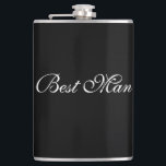 Best Man Flask<br><div class="desc">Flask for the best man is shown in black and white.
Customise this item and add a name or buy as is.</div>