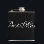 Best Man Flask<br><div class="desc">Flask for the best man shown in black/white. Customise this item or buy as is.</div>
