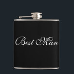 Best Man Flask<br><div class="desc">Flask for the best man is shown in black and white. 
Customise this item or buy as is.</div>