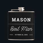 Best Man Gift Personalised Flask<br><div class="desc">Gift your best man a gift he will love! Easily edit the name and colour of this classy flask.</div>