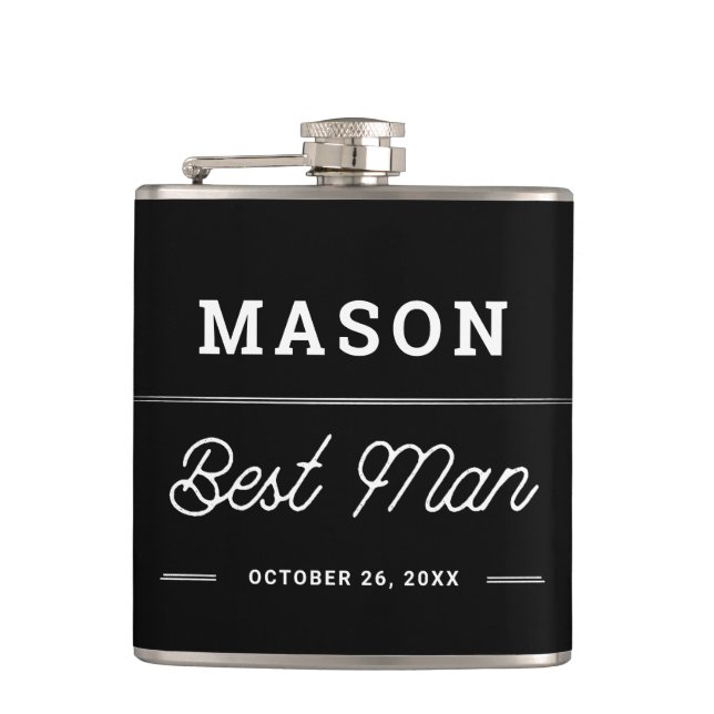 Best Man Gift Personalised Flask (Front)