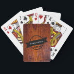 Best Man Gift Rustic Vintage Wood Grain Wedding Pl Playing Cards<br><div class="desc">Get ready for poker night with these handsome wood grain photo playing cards. Black ribbon logo design allows space for you to personalise these cards with name,  company name and event date.</div>