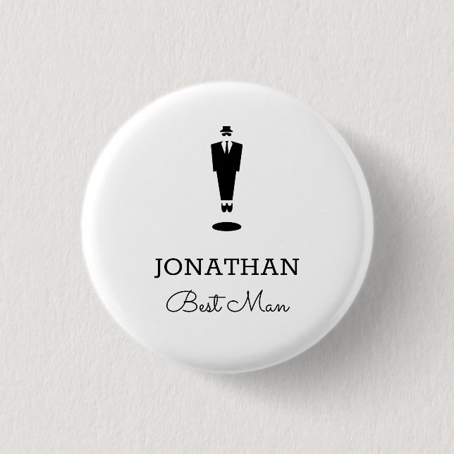 Best Man Gift Wedding Party Custom Personalised 3 Cm Round Badge (Front)