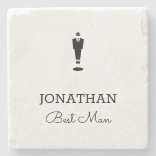 Best Man Gift Wedding Party Custom Personalised Stone Coaster