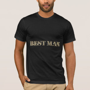 Best Man Golden Glitter Typography Black Gold T-Shirt