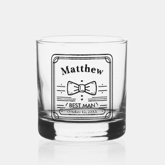 Best Man Groomsman Custom Whiskey Glass