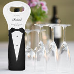 Best Man Groomsman Tuxedo Wine Tote<br><div class="desc">Perfect gift for Best Man or Groomsmen.  Say thank you with a bottle of his favourite in a personalised insulated reusable tote bag. Mr. and Mrs totes make a great wedding rehearsal gift.</div>