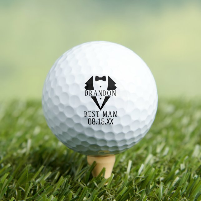 Best Man Groomsmen Proposal Wedding Gifts Custom Golf Balls (Insitu Tee)