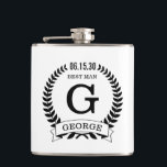 Best Man Initials Hip Flask<br><div class="desc">These 6 oz. flasks are a great favour for the best man in your wedding.  They are traditional yet modern.  They'd be great for a bachelor party or weekend.</div>