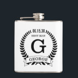Best Man Initials Hip Flask<br><div class="desc">These 6 oz. flasks are a great favour for the best man in your wedding.  They are traditional yet modern.  They'd be great for a bachelor party or weekend.</div>