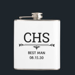 Best Man Initials Hip Flask<br><div class="desc">This flask is a perfect favour for the best man in your wedding. He will love that it is monogrammed. It'd be great for your bachelor weekend. He will have his own flask to sip from as you hang out and party.</div>