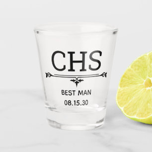 Best Man Initials Shot Glass