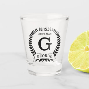 Best Man Initials Shot Glass