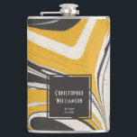 Best Man Modern Abstract Black Gold Wedding Hip Flask<br><div class="desc">Your bridal party deserves something unique and stylish. This modern abstract design honors your best man and groomsmen. Gold,  white,  gray and black design complete with space for adding name,  date or other text message. Toast to your friends with this fun gift.</div>