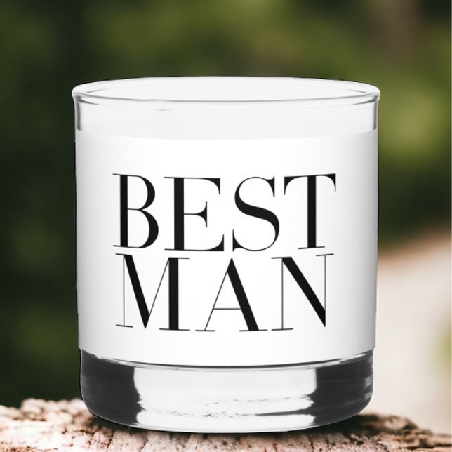 Best Man Modern Personalised Minimalist  Whiskey Glass (Creator Uploaded)