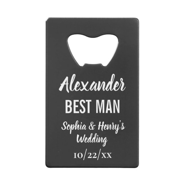Best Man Modern Typography Script Black Wedding (Front)