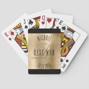 Best Man Monogram Wedding Playing Cards