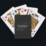 Best Man Monogram Wedding Playing Cards<br><div class="desc">Make your own custom playing cards. Personalise this design with your own text. You can further customise this design by selecting the "customise further" link if desired.</div>