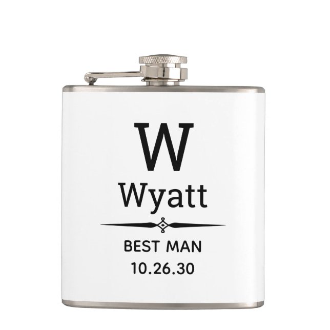 Best Man Monogrammed Flask (Front)