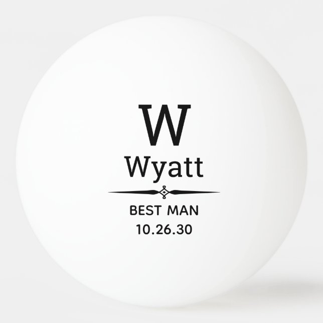 Best Man Monogrammed Ping Pong Ball (Front)