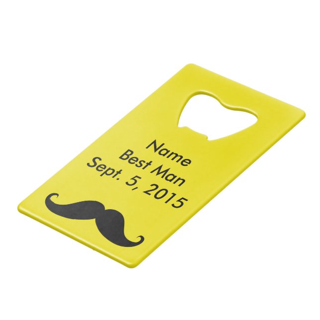 Best Man Moustache & Suit Credit Card Bottle Opene (Front Angled)