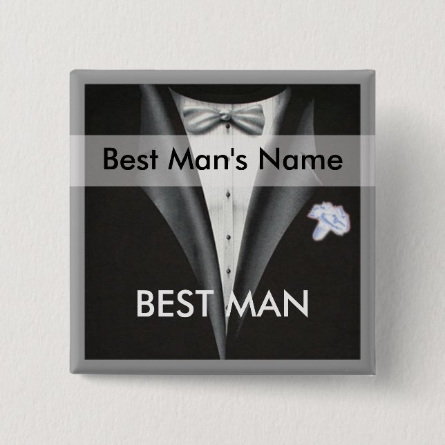 Best Man Name Tag Button (Front)
